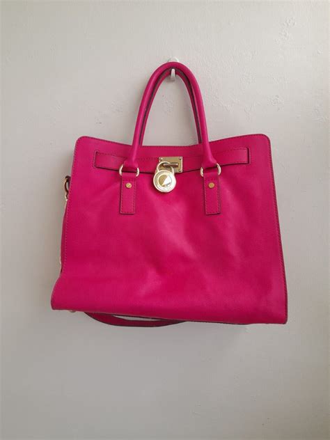 michael kors hamilton fuschia large|michael kors hamilton bag.